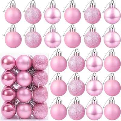 Productafbeelding van Kleine kerstballenset, 24 stuks 3 cm mini-kerstballen voor kerstdecoratie