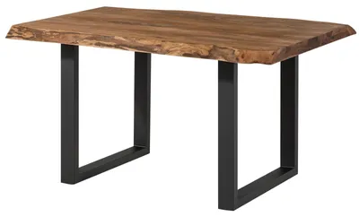 Produktbild von MASSIVMOEBEL24.DE Baumtisch Sheesham 160x90x77 natur gebeizt / U-Beine anthrazit matt FREEFORM 5