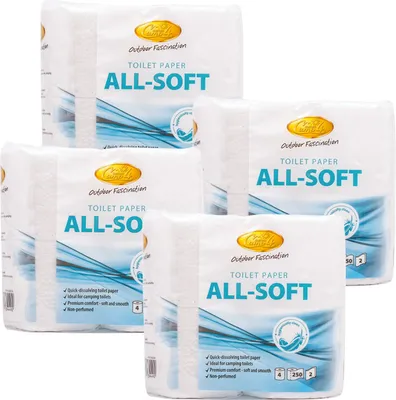 Produktbild von Camp 4 All Soft Toilettenpapier speziell für Campingtoiletten 16 Rollen