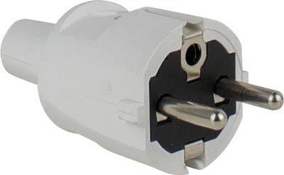 Produktbild von as-Schwabe PVC-Schutzkontaktstecker Weiß Schuko max. 1,5mm² 230V 16A IP20