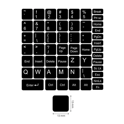 Produktbild von Nálepky na klávesnici pro notebooky a PC 13 x 13