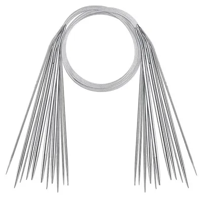 Produktbild von 11 Paar Rundstricknadeln aus Edelstahl, 1,5 mm bis 5 mm (65 cm)