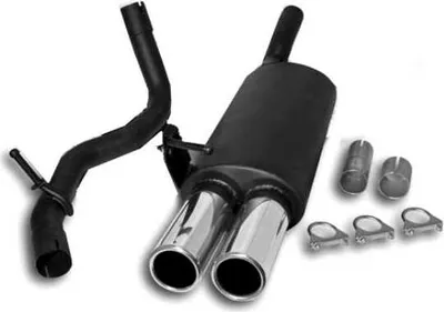 Produktbild von Edelstahl Endschalldämpfer 2x 90mm rund VW Golf 4 , New Beetle, Audi A3, Seat Leon