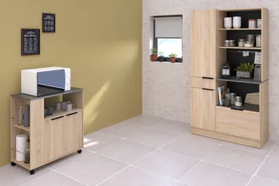 Produktbild von Parisot Küchenschrank Set 2-tlg. "Fumay" Eiche und Beton grau