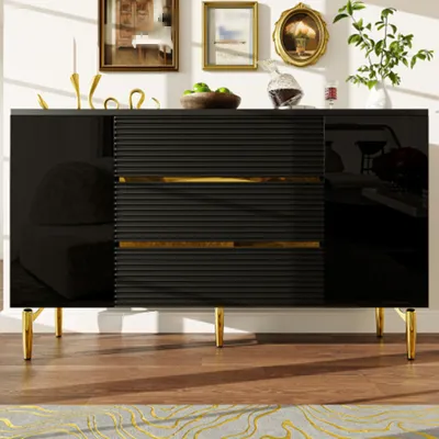 Produktbild von Kommode,Esszimmerschrank,Sideboard Schubladentürdesign,Dreischichtige Schublade für Schlafzimmer und Wohnzimmer, Esszimmer