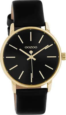 Produktbild von Oozoo Leder Damen Uhr Analog Quarzuhr Armband schwarz Timepieces D2UOC10840