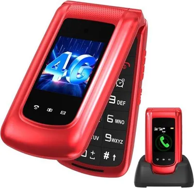 Immagine prodotto di Cellulare 4G per anziani - Cellulare rosso con design nero e rosso