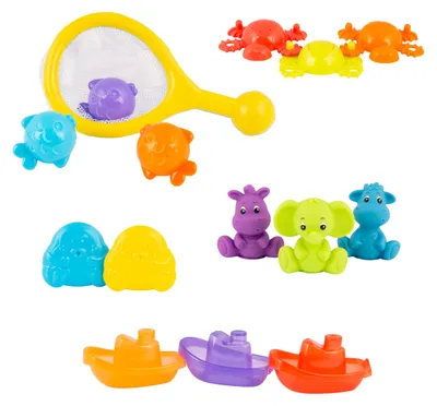 Image de Coffret cadeau avec 14 jouets de bain.