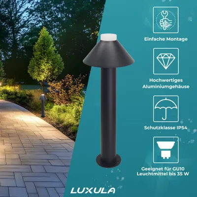 Produktbild von LUXULA LED Wegeleuchte 10 W schwarz IP44