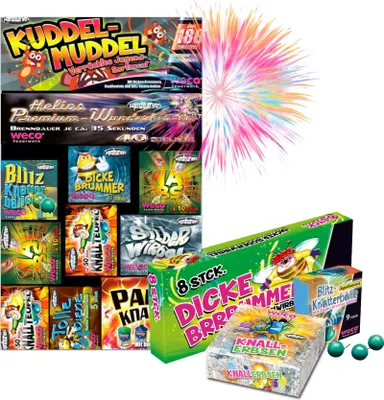 Productafbeelding van XXL Set Kuddelmudel, 180 stuks - Geschikt voor jeugdvuurwerk en vuurwerk in 2025