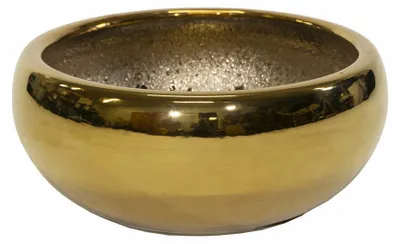 Produktbild von Mega Collections Blumentopf/Schale Emperor niedrig - rund - gold - D27 x H15 cm - glanzend