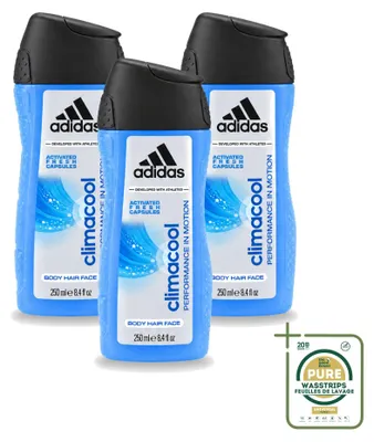 Obrázok produktu pre 3 kusy gélu na sprchovanie Adidas Climacool pre mužov - 250 ml - balenie