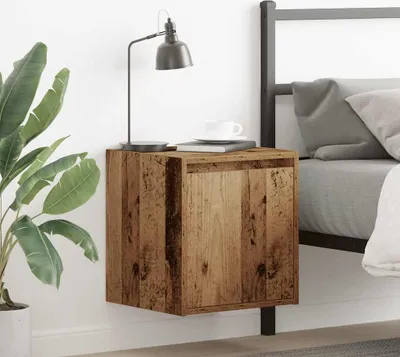 Zdjęcie produktu dla vidaXL Szafki nocne ścienne 2 szt. Wygląd odzyskanego drewna 38x34x40 cm