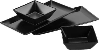Produktbild von Mäser 931364 Manhattan City Servierschale, Platten Set, matt, schwarz, 4-teilig (1 Set)