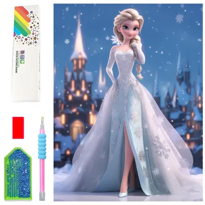 Produktbild von 5D Diamond Painting Set - Motiv Prinzessin - DIY Mosaik Bastelset für Kinder und Erwachsene - 30x40 cm