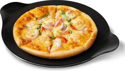 Obrázek produktu pro Keramický kámen na pizzu, 100 % přírodní, černý, do 900 °C, na pizzu, do trouby, na gril