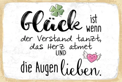 Produktbild von vianmo Blechschild 12x18 cm Glück ist wenn die Augen lieben