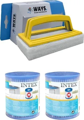 Produktbild von Intex - Sparpackung - H-Filter Passend für Filterpumpe 28602GS - 2 Stück & WAYS Scheuerbürste