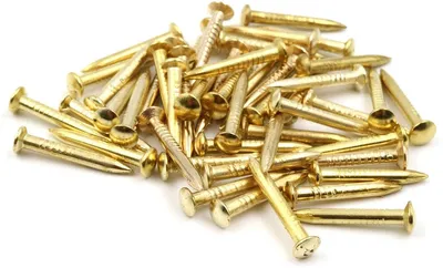 Design61 Stahlstifte 50 Stück 2,5 x 25 mm Messing-Linsenkopf