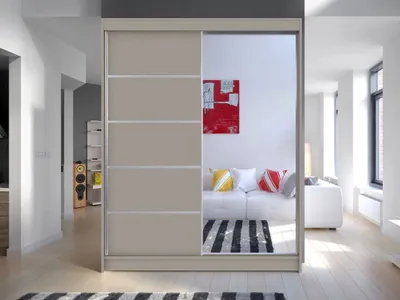 Obrázek produktu pro Zrcadlová šatní skříň 150 cm PIRITU 3 - kašmír