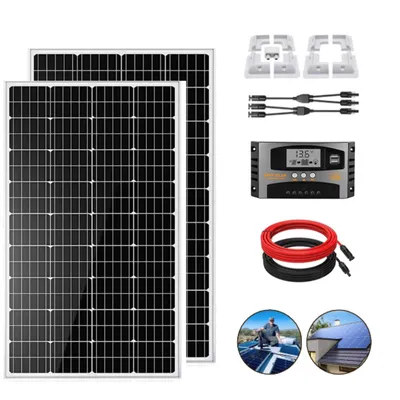 Produktbild von 500W Solaranlage Komplettset 12V 2x250W Monokristallin mit MPPT Laderegler, Halterung & Kabel – Wohnmobil Camping