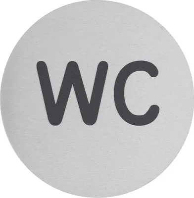 Obrázek produktu pro Kotouč s nápisem WC, hliníkové lepidlo, Ø80 mm - THIRARD