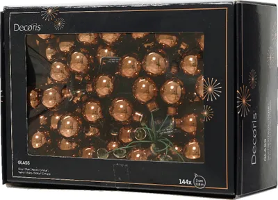 Produktbild von Weihnachtskugeln am Draht 2cm Glas 144 Stück - Espressobraun glänzend