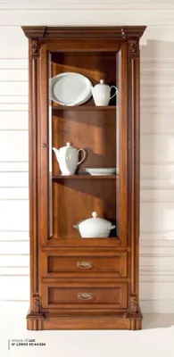 Image de Vitrine Armoires Vitrines en bois Meubles de salon Classiqueе Baroque Marron