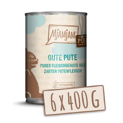 Produktbild von MjAMjAM Purer Fleischgenuss - gute Pute pur, Adult, jede Rasse, Truthahn, 400 g, Getreidefrei
