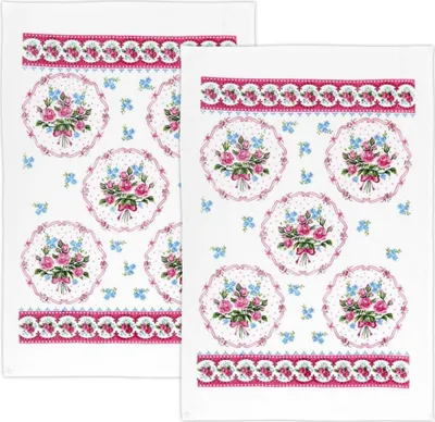 Zdjęcie produktu dla Ścierki kuchenne – zestaw 2 sztuki – 40 x 60 cm – różowe, niebieskie