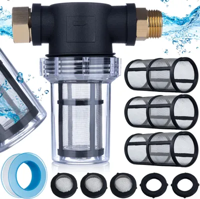 Produktbild von Rosfix Wasserfilter – 3/4" F-3/4" M, 40 Mikronen | Metall Sieb, 10 bar Druck | Gartenbewässerung, Anlagen Schutz | Wasserfilter Zubehör