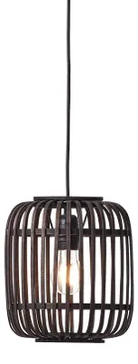 Image de Suspension MATHIAS brun foncé 1xE27x20W en bambou, dimensions : 148,5 x 22 x 22 cm, IP20, Endon