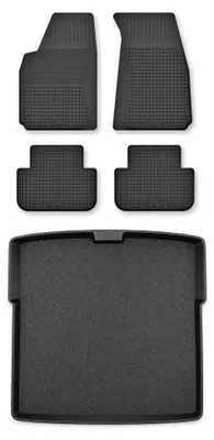 Zdjęcie produktu dla Dywaniki gumowe + mata bagażnika do Chrysler 300C 2004-2010 (kombi) – czarne, dobierane – Wielganizator Semi-Universal