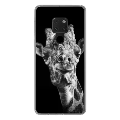 Produktbild von MuchoWow® Handyhülle Schutzhülle Hülle für Huawei P40 Lite Giraffe - Tier - Schwarz - Weiß Silikon Softcase Handy Hülle - Handy