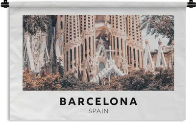 Produktbild von MuchoWow® Wandteppich Wandbehang Spanien - Barcelona - Architektur 120x80 cm Tapisserie Dekoration Wandtuch - Wanddekorationen - Wandtücher