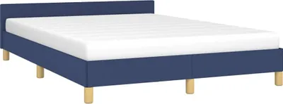 Produktbild von vidaXL Bettgestell mit Kopfteil ohne Matratze Blau 140x200 cm Stoff