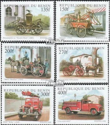 Produktbild von Briefmarken Benin 1998 Mi 1010-1015 (kompl.Ausg.) postfrisch Alte Feuerwehrfahrzeuge