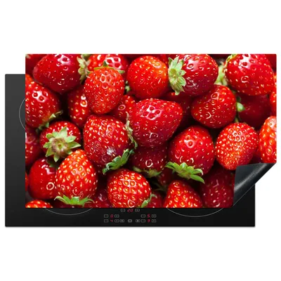 Produktbild von KitchenYeah© Herdabdeckplatte Erdbeeren - Rot - Obst - Früchte , 85x52cm, Küche Deko, Glaskeramikkochfeld Herdabdeckung, Abdeckplatte fùr Kochfeld