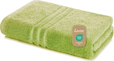 Produktbild von Lavea® Saunatuch 80x200 cm – Hochwertiges, Saugstarkes Saunatuch aus 100% Baumwolle, Frottierserie Elena – Waschbar und Strapazierfähig - Lindgrün