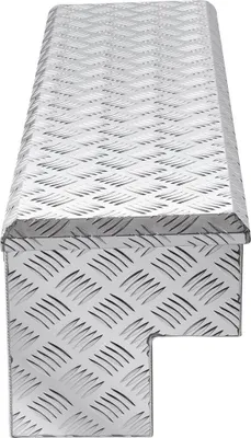 Productafbeelding van Gereedschapskist voor laadbak van vrachtwagens, robuuste aluminium gereedschapskist met profiel, opbergkist met slot en sleutel, ideaal voor pick-ups, laadbakken, campers, aanhangwagens, afmetingen 1219 x 340 x 330 mm, zilverkleurig