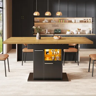 Obrázek produktu pro Rozkládací jídelní stůl s úložným prostorem pro 4-6 osob, moderní design