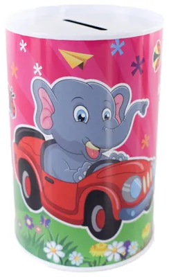 Produktbild von Metall-Spardose für Kinder ohne Öffnung im Tier Design ca. 12,5 cm
