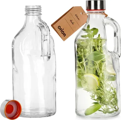 Image de Bouteille en verre avec support pour vin, liqueur, sirop, jus, limonade 1,15 L