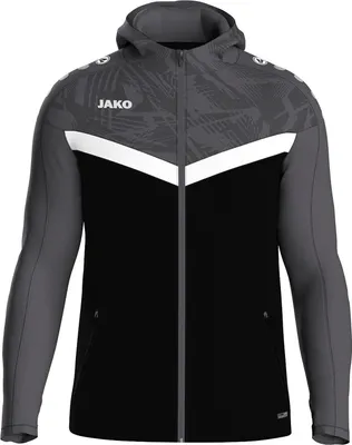 Produktbild von JAKO Unisex Kapuzenjacke Iconic, Farbe:schwarz/anthrazit, Größe:S