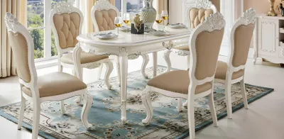 Image de Chaise de salle à manger baroque, fauteuil de luxe, chaise en bois massif, chaises pour salon