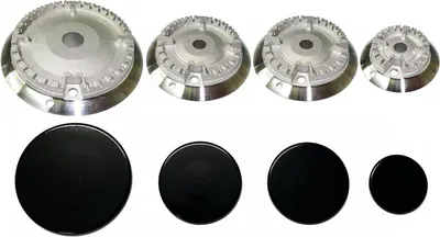 Gaskocher-Set 4 Brenner + 4 Teller, 10 cm, schwarz
