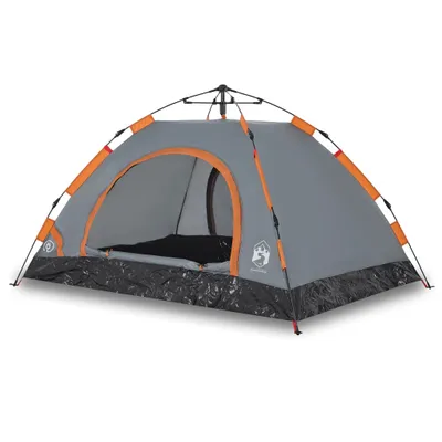 Immagine prodotto di vidaXL Tenda da campeggio 4 persone grigio e arancione sgancio rapido