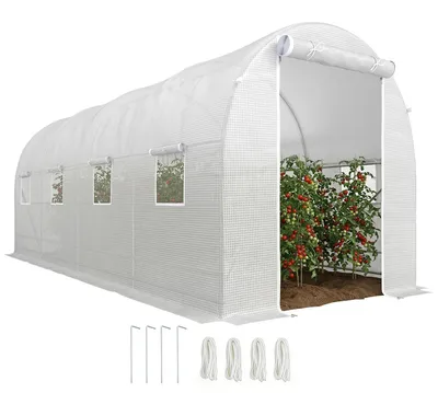 Immagine prodotto di Outsunny Serra da Giardino a Tunnel 5x2x2m con Struttura in Acciaio e Telo in Polietilene Bianco