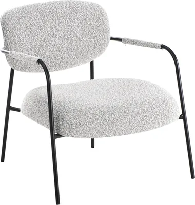 Produktbild von BELIANI Sessel Schwarz und Weiß Stoff Metallgestell Schwarz Modernes Design Loungesessel Clubsessel Stoffsessel für Wohnzimmer Schlafzimmer Flur