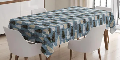 Zdjęcie produktu dla ABAKUHAUS Wal Obrus, abstrakcyjny wzór z różnokolorowymi sylwetkami, ręcznie rysowane kropki i linie, 140 x 170 cm, wielokolorowy